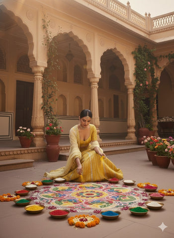 Marigold Yellow Silk Lehenga with Vertical Zari Stripes