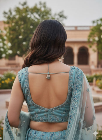 Teal Blue Lehenga Choli for Wedding | Designer Teal Blue Lehenga Online