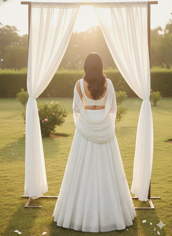 Off-White Lehenga Choli for Wedding | Designer Off-White Lehenga Online