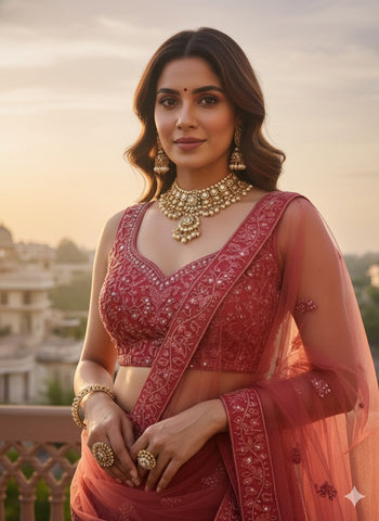 Women Bridal & Party Wear Lehenga Choli | Heavy Embroidery | Indi Inside