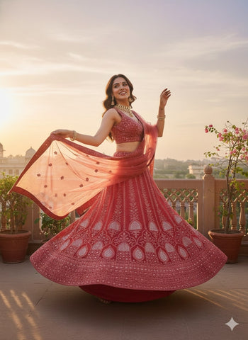 Women Bridal & Party Wear Lehenga Choli | Heavy Embroidery | Indi Inside