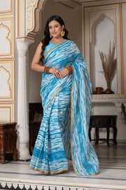 Blue Shibori Saree 131-BLU