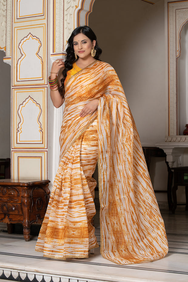 Mustard Shibori Saree 131-MST