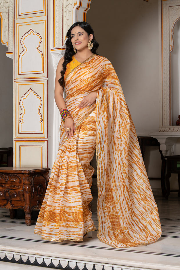 Mustard Shibori Saree 131-MST