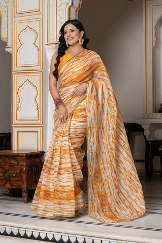 Mustard Shibori Saree 131-MST