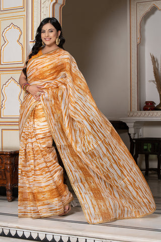 Mustard Shibori Saree 131-MST
