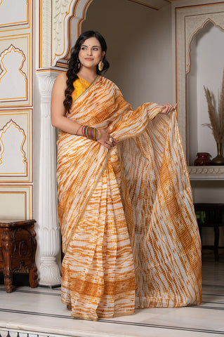 Mustard Shibori Saree 131-MST