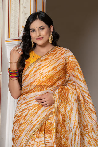 Mustard Shibori Saree 131-MST