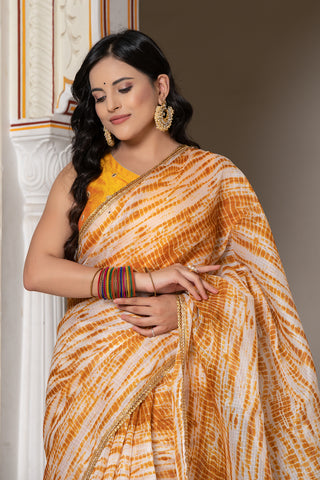 Mustard Shibori Saree 131-MST