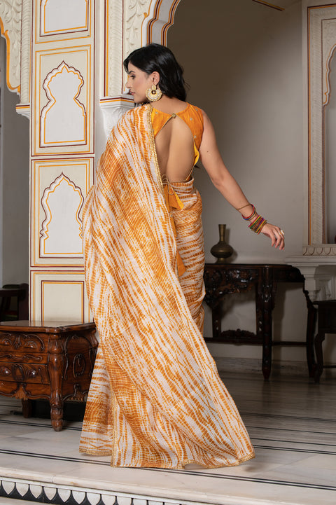 Mustard Shibori Saree 131-MST