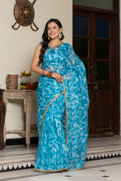 Blue Tie n Dye Saree 132-BLU