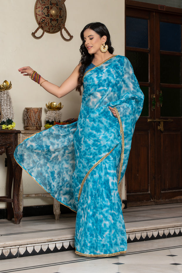 Blue Tie n Dye Saree 132-BLU