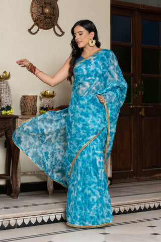 Blue Tie n Dye Saree 132-BLU