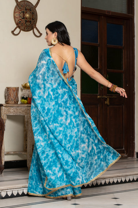 Blue Tie n Dye Saree 132-BLU