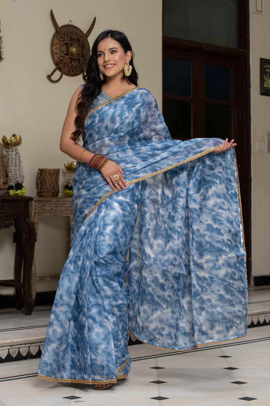 Grey Tie n Dye Saree 132-GRY
