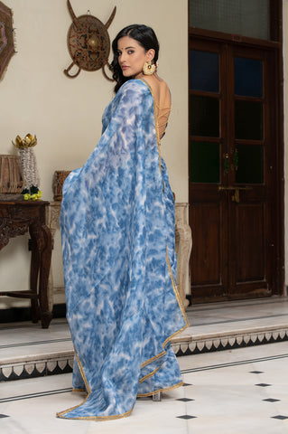 Grey Tie n Dye Saree 132-GRY
