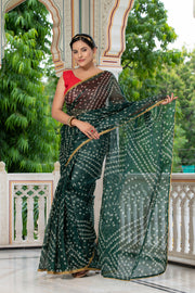 Green Bandhani Saree 134-GRN