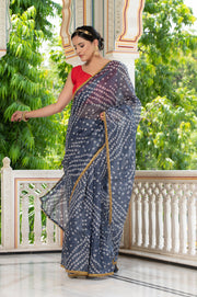 Grey Bandhani Saree 134-GRY