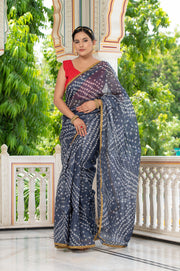 Grey Bandhani Saree 134-GRY