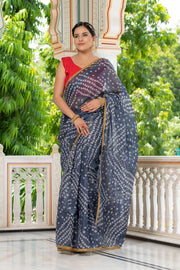 Grey Bandhani Saree 134-GRY