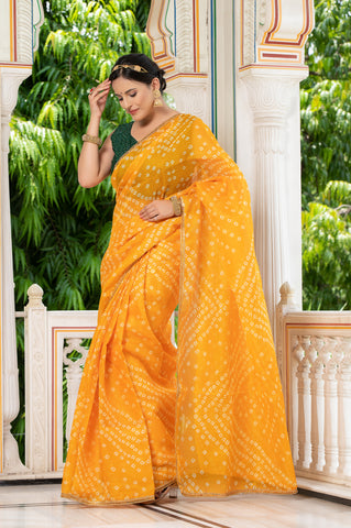 Yellow Bandhani Saree 134-YLW