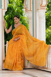 Yellow Bandhani Saree 134-YLW