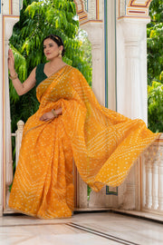 Yellow Bandhani Saree 134-YLW