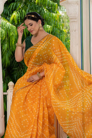 Yellow Bandhani Saree 134-YLW