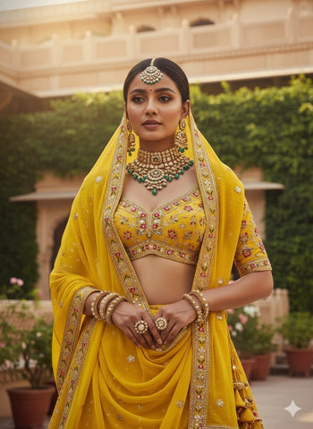 Yellow Lehenga Choli for Women | Wedding & Haldi Wear | Indi Inside
