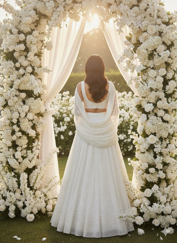 Off-White Lehenga Choli for Wedding | Designer Off-White Lehenga Online