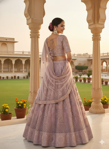 Taupe Grey Lehenga Choli for Wedding | Designer Taupe Grey Lehenga Online