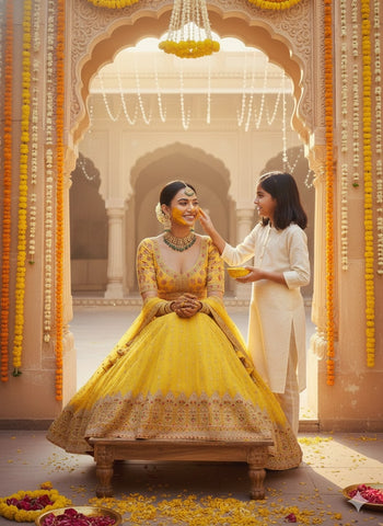 Yellow Lehenga Choli for Women | Wedding & Haldi Wear | Indi Inside