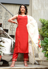 Maroon Gota Lace Embellished Suit Set 185-MRN