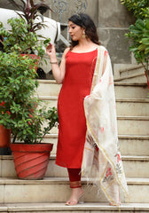 Maroon Gota Lace Embellished Suit Set 185-MRN