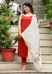 Maroon Gota Lace Embellished Suit Set 185-MRN