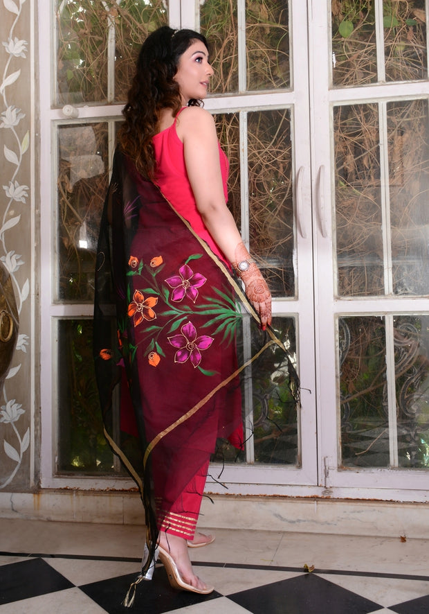 Pink Gota Lace Embellished Suit Set 185-PNK