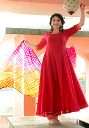 Pink Gota Lace Embellished Suit Set 186-PNK