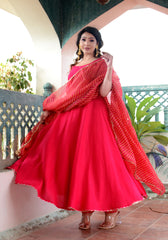 Pink Gota Lace Embellished Suit Set 187-PNK