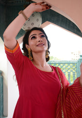 Pink Gota Lace Embellished Suit Set 187-PNK