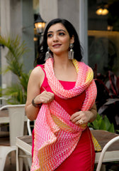 Pink Gota Embellished Suit Set With Multicolored Dupatta 212-PNK