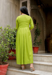 Parrot Green Block Print Kurta 217-GRN