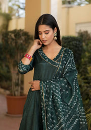 Meera Green Bandhani Suit Set 222-GRN