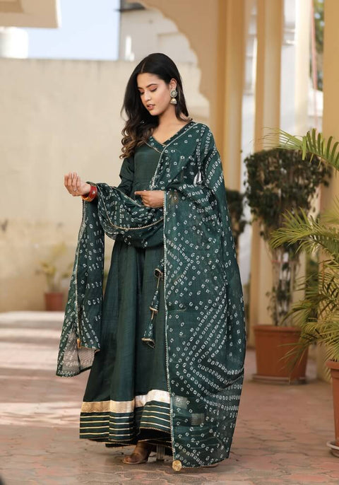 Meera Green Bandhani Suit Set 222-GRN