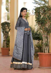 Meera Grey Bandhani Suit Set 222-GRY