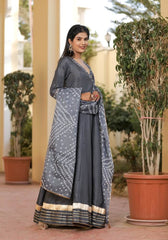 Meera Grey Bandhani Suit Set 222-GRY