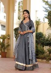 Meera Grey Bandhani Suit Set 222-GRY
