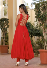 Ruhi Red Embroidered Suit Set 223-RED