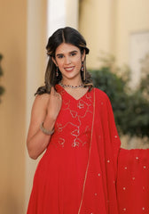 Ruhi Red Embroidered Suit Set 223-RED