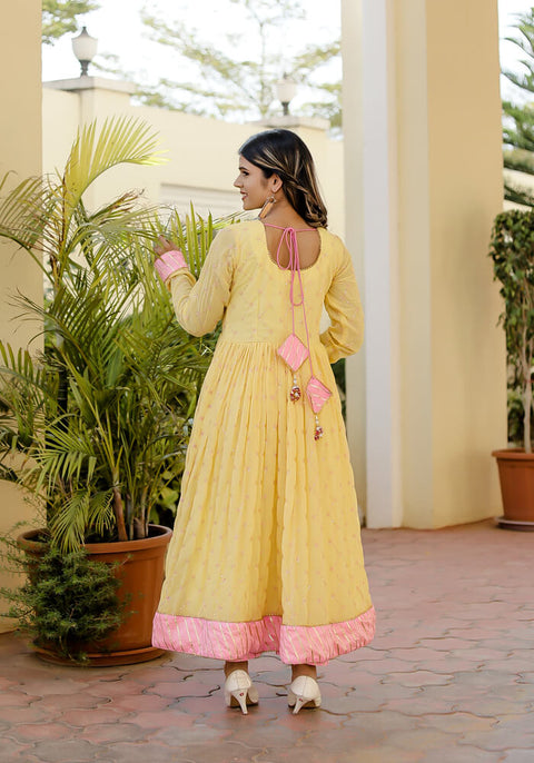 Nyra Yellow Embroidered Suit Set 224-YLW