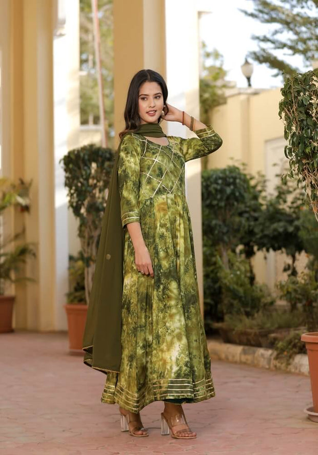 Isha Shibori Green Suit Set 225-GRN